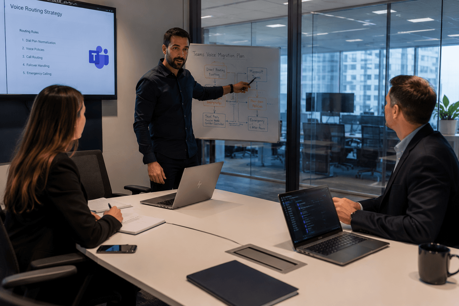 Customer service team receiving calls through Microsoft Teams